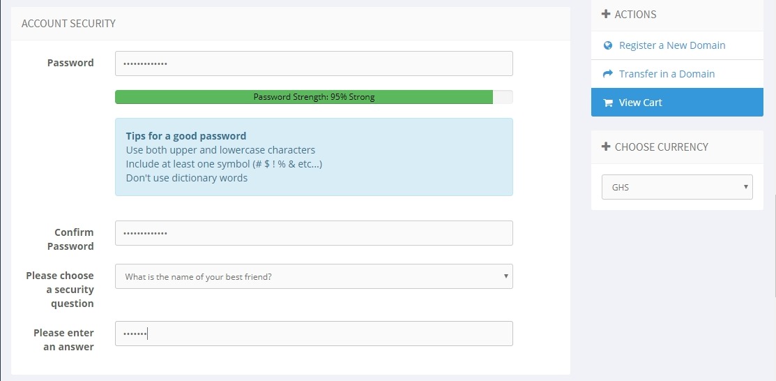 7.Enter a secure password